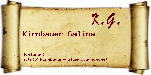 Kirnbauer Galina névjegykártya